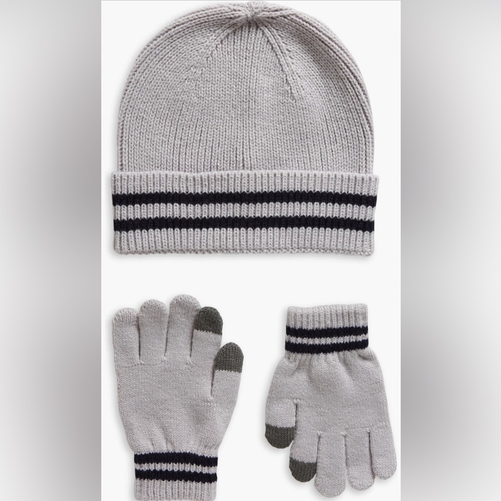 Nordstrom Boys Beanie and Gloves in Grey